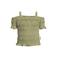 Me & My Monkey off shoulder top groen met textuur