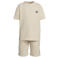 Me & My Monkey T-shirt + korte broek met textuur beige