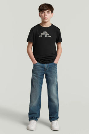 straight leg jeans medium blue denim