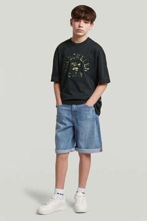 denim regular waist short light blue denim
