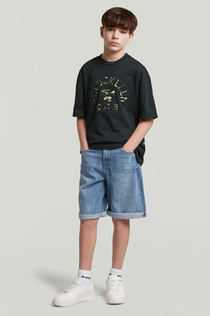denim regular waist short light blue denim