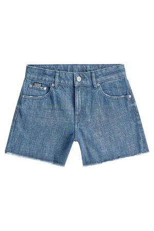 short medium blue denim