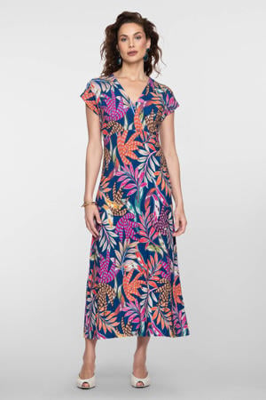gebloemde midi jurk multi