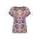 Geisha rechtvallende top met contrast bies en print - blauw