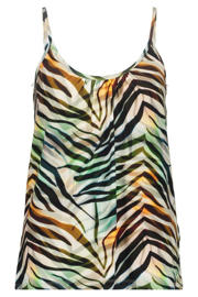 thumbnail: Geisha gestreepte top met dierenprint groen