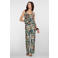 Geisha gestreepte top met dierenprint groen