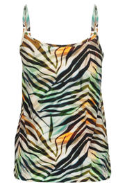thumbnail: Geisha gestreepte top met dierenprint groen