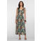 Geisha gestreepte zomerjurk met zebraprint groen