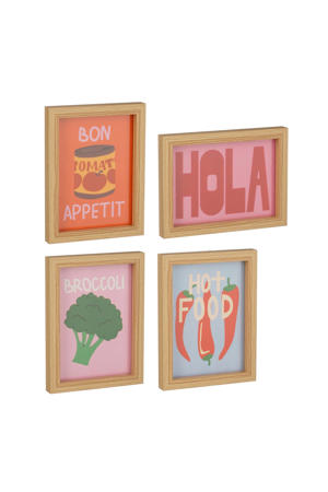 wanddecoratie (set van 4) (13.5x20.5 cm)