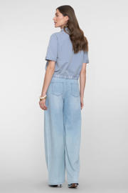 thumbnail: Geisha high waist wide leg jeans light blue denim