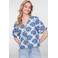 Geisha gebloemde blousetop blauw