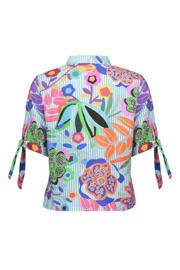 thumbnail: Geisha gestreepte blouse blauw