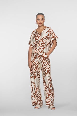 high waist broek bruin