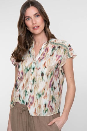 rechtvallend dip-dye blouse - ecru