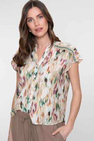 rechtvallend dip-dye blouse - ecru