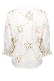 thumbnail: Geisha gebloemde blousetop met textuur wit