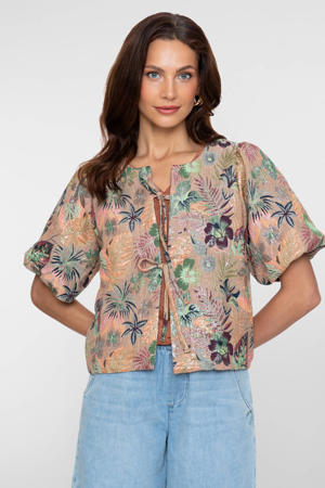 gebloemde jack taupe