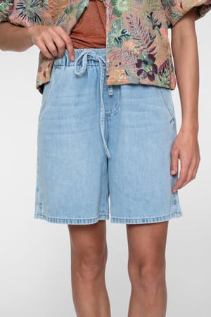 high waist denim short light blue denim