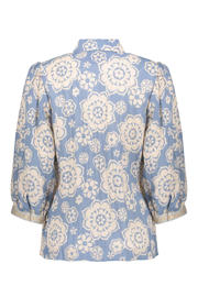 thumbnail: Geisha gebloemde blouse blauw