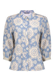 thumbnail: Geisha gebloemde blouse blauw