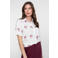 Geisha gebloemde blouse wit