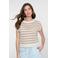 Geisha gestreepte top taupe