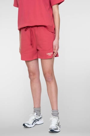 baggy regular waist sweatshort koraalrood
