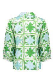 thumbnail: Geisha gebloemde blouse groen