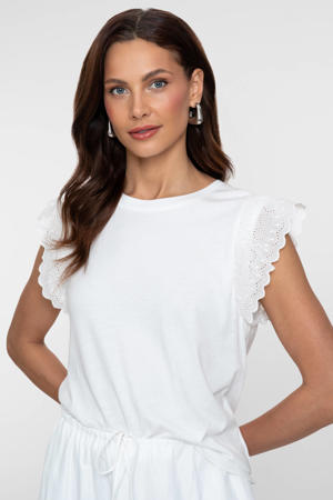 T-shirt broderie wit