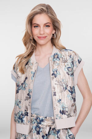 gebloemde jack blauw