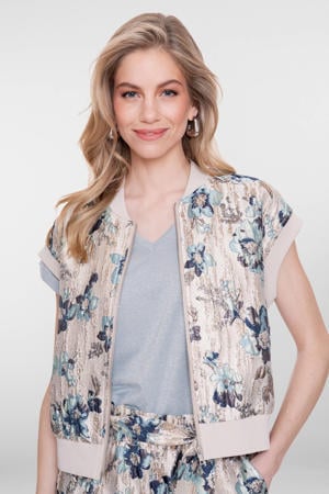 gebloemde jack blauw