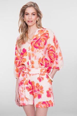 gebloemde blouse roze