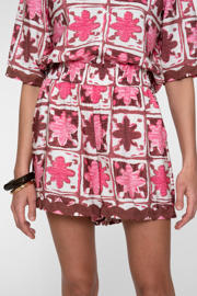 thumbnail: Geisha high waist gebloemde casual short roze
