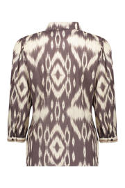 thumbnail: Geisha katoenen blouse met print - bruin