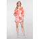 Geisha high waist gebloemde casual short roze