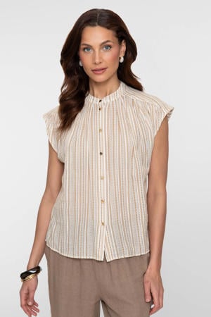 gestreepte blouse ecru