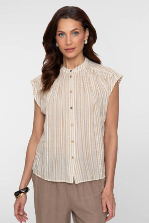 gestreepte blouse ecru
