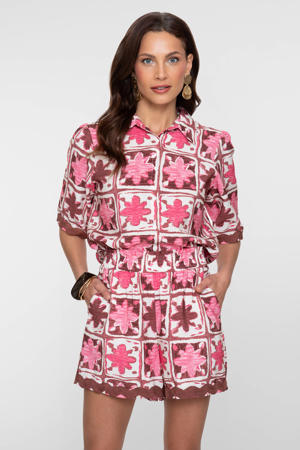 blouse met print - roze