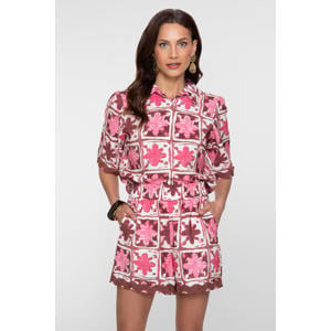 blouse met print - roze