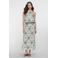 Geisha halterjurk met print en split - lichtblauw