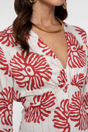 thumbnail: Geisha gebloemde blousejurk rood