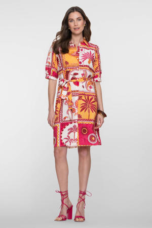 blousejurk met print - roze
