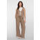 Geisha regular waist broek met linnen bruin