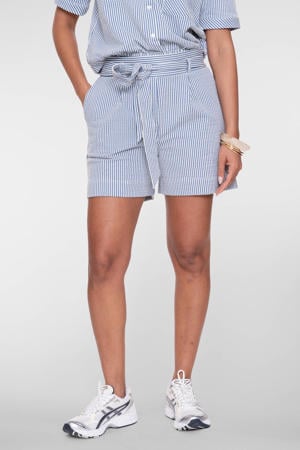 regular high waist gestreepte casual short blauw