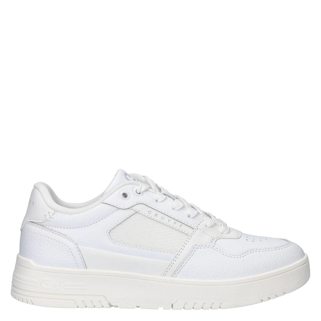 Witte heren Cruyff sneakers van imitatieleer met veters