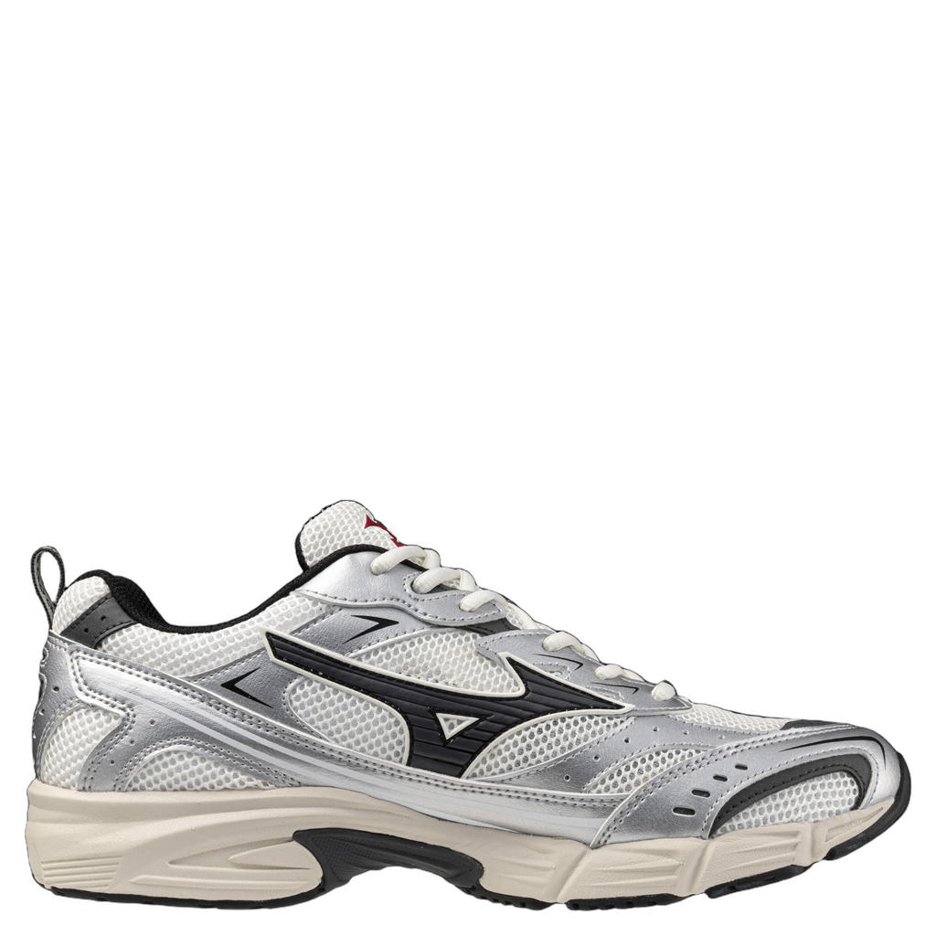 Wit, grijs en zwarte unisex Mizuno S.L. MXR mesh sneakers van 70% synthetisch/30% textiel met veters
