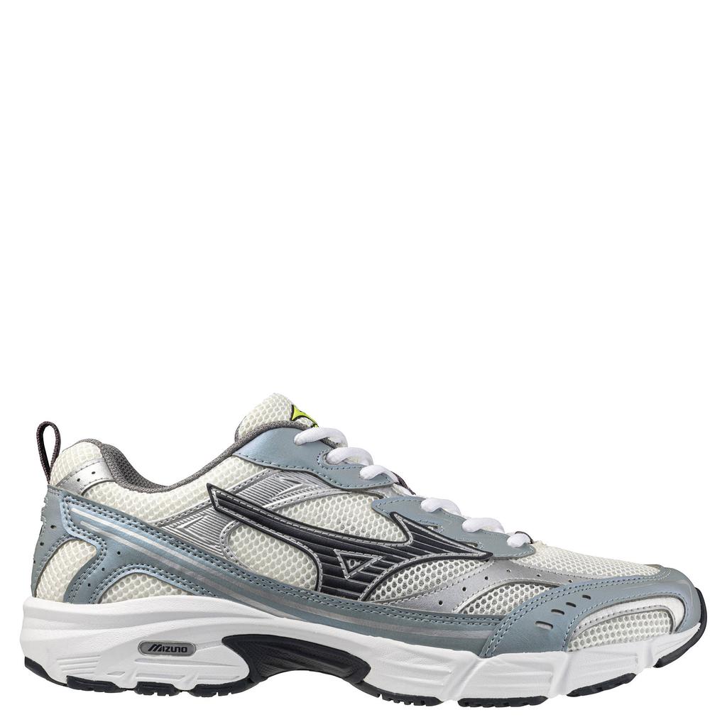Wit, zilver en antraciete unisex Mizuno S.L. MXR mesh sneakers blauw van 70% synthetisch/30% textiel met veters