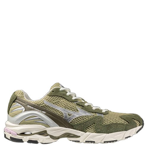 Mizuno Wave Rider mesh sneakers 10 ecru/lichtgeel/groen afbeelding