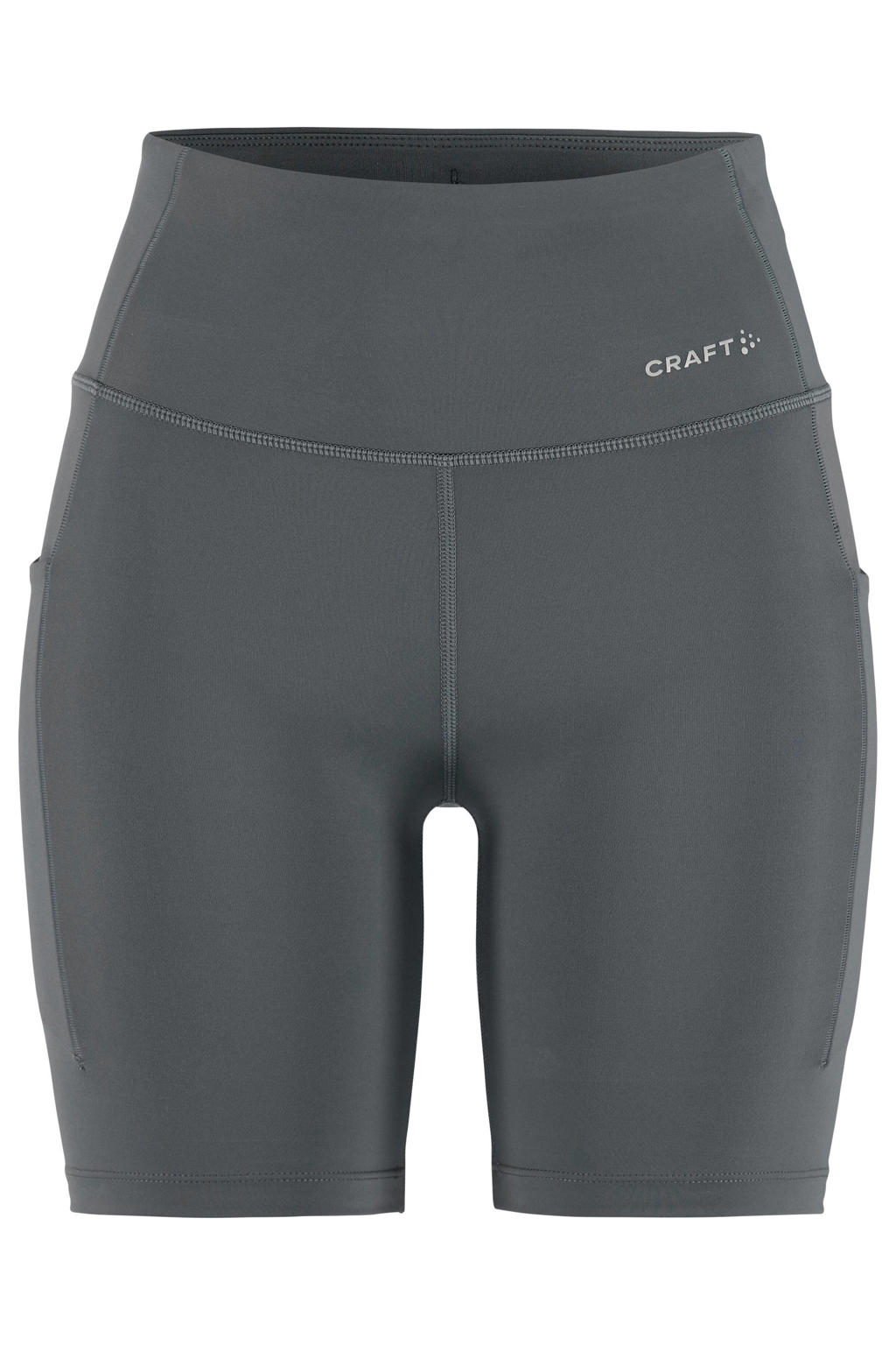 Grijze dames Craft sportshort ADV Essence van polyamide met slim fit, regular waist, elastische tailleband met koord en effen