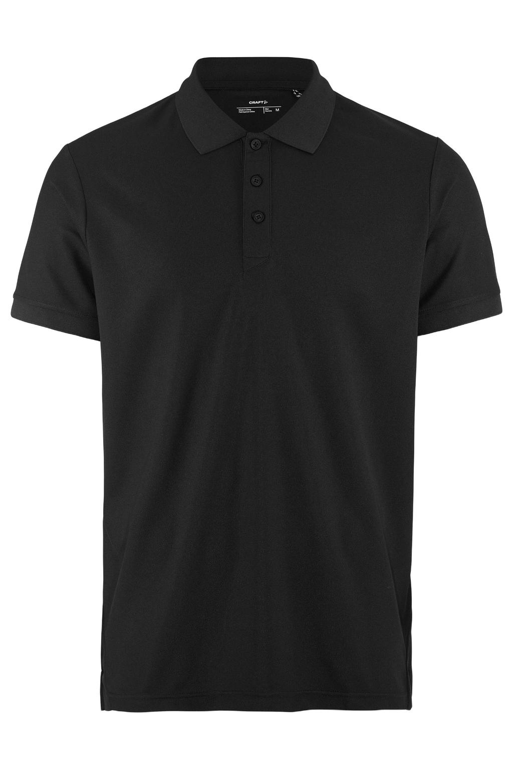 Zwarte heren Craft Core Unify polo met effen, korte mouwen, klassieke kraag en knoopsluiting